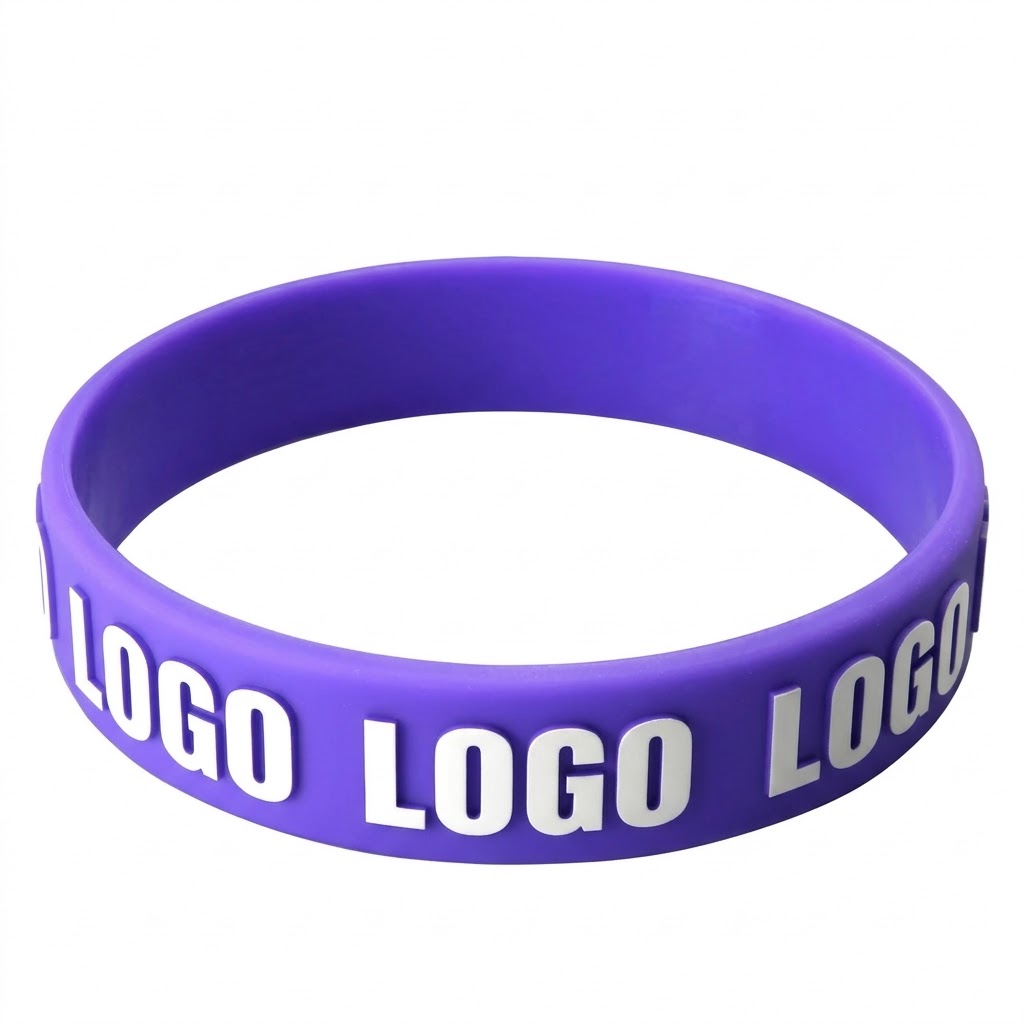 emboss + print silicon wristband