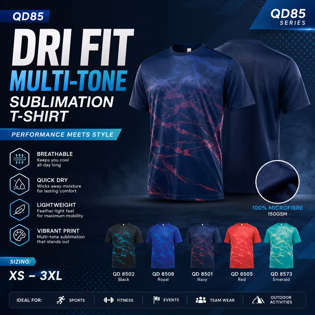 Dri Fit Multi-Tone Sublimation T-Shirt QD85