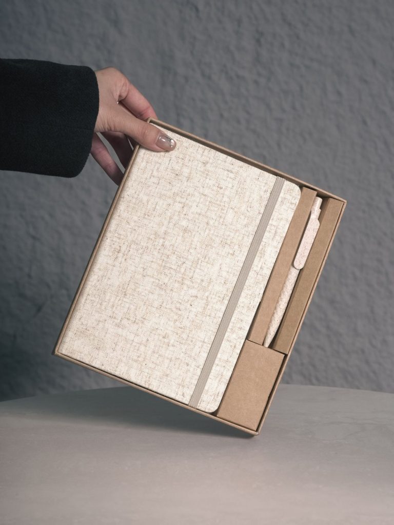 A5 Cotton Linen Notebook and Eco Pen Set