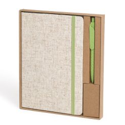 A5 Cotton Linen Notebook and Eco Pen Set
