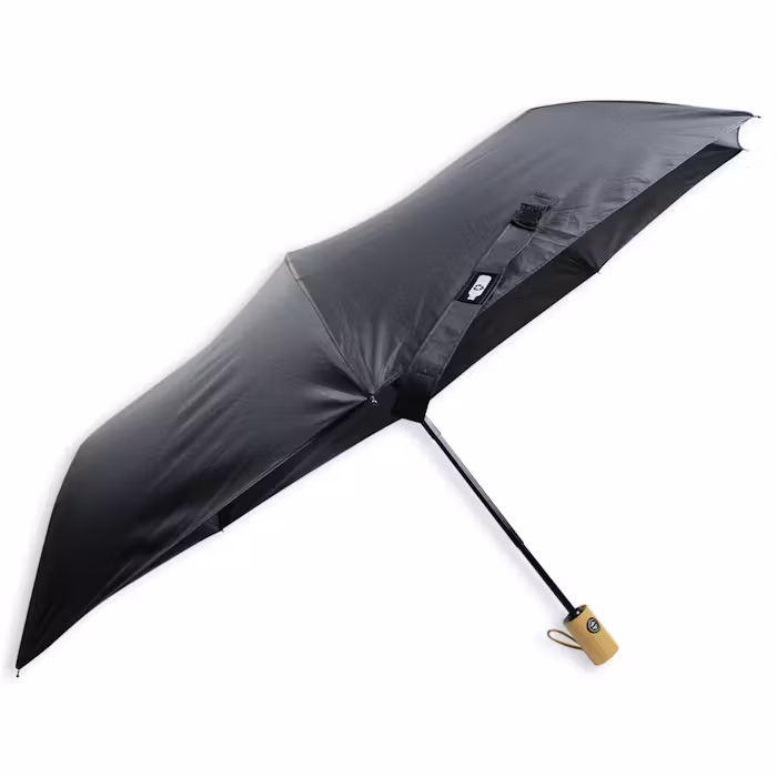 21'' Automatic Foldable RPET Umbrella with Bamboo Handle - Image 4