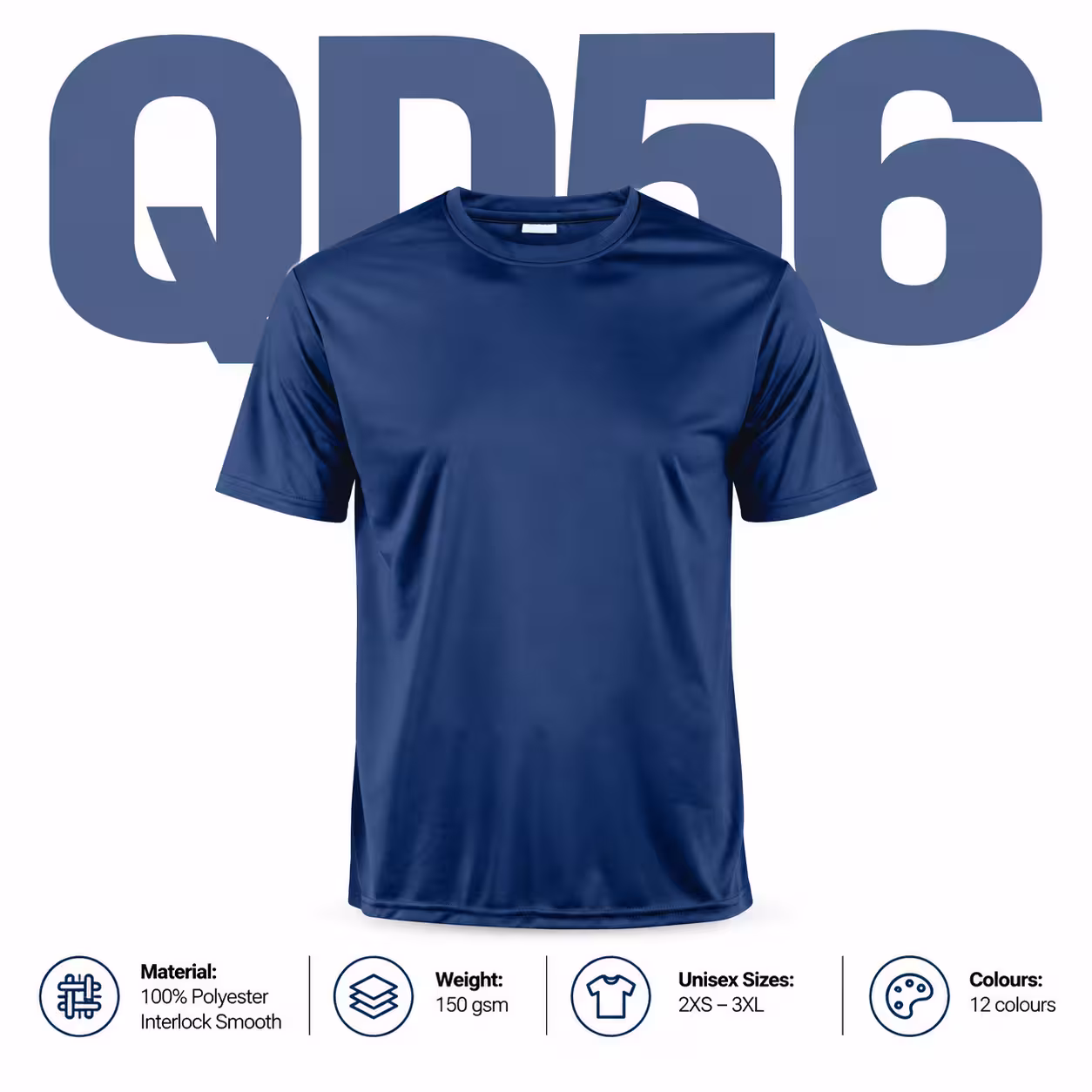 Dri-Fit Polyester Interlock Round Neck T-Shirt QD56