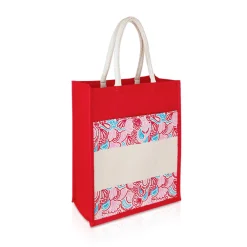 Jute Bag with Canvas Compartment (JUTE275)