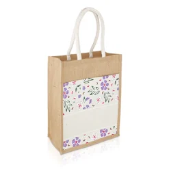 Jute Bag with Canvas Compartment (JUTE276)
