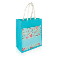 Alternative view of Jute Bag with Canvas Compartment (JUTE276)