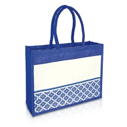 Alternative view of Jute Bag with Canvas Compartment (JUTE281)