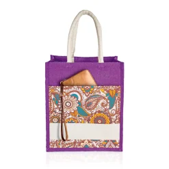 Alternative view of Jute Bag with Canvas Compartment (JUTE284)