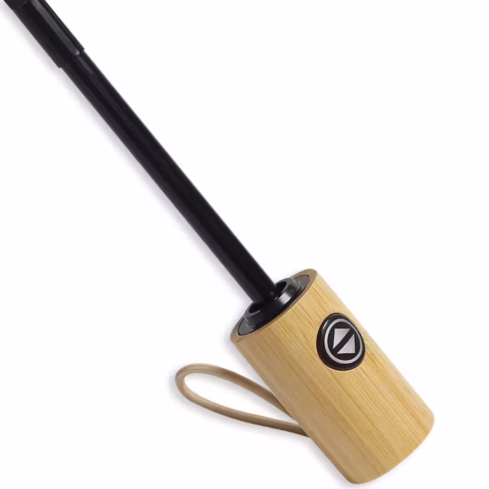 21'' Automatic Foldable RPET Umbrella with Bamboo Handle - Image 2