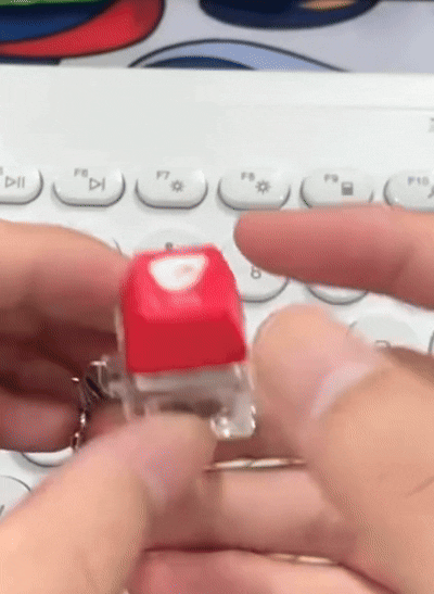 LED Keycap Clicker Fidget Keychain
