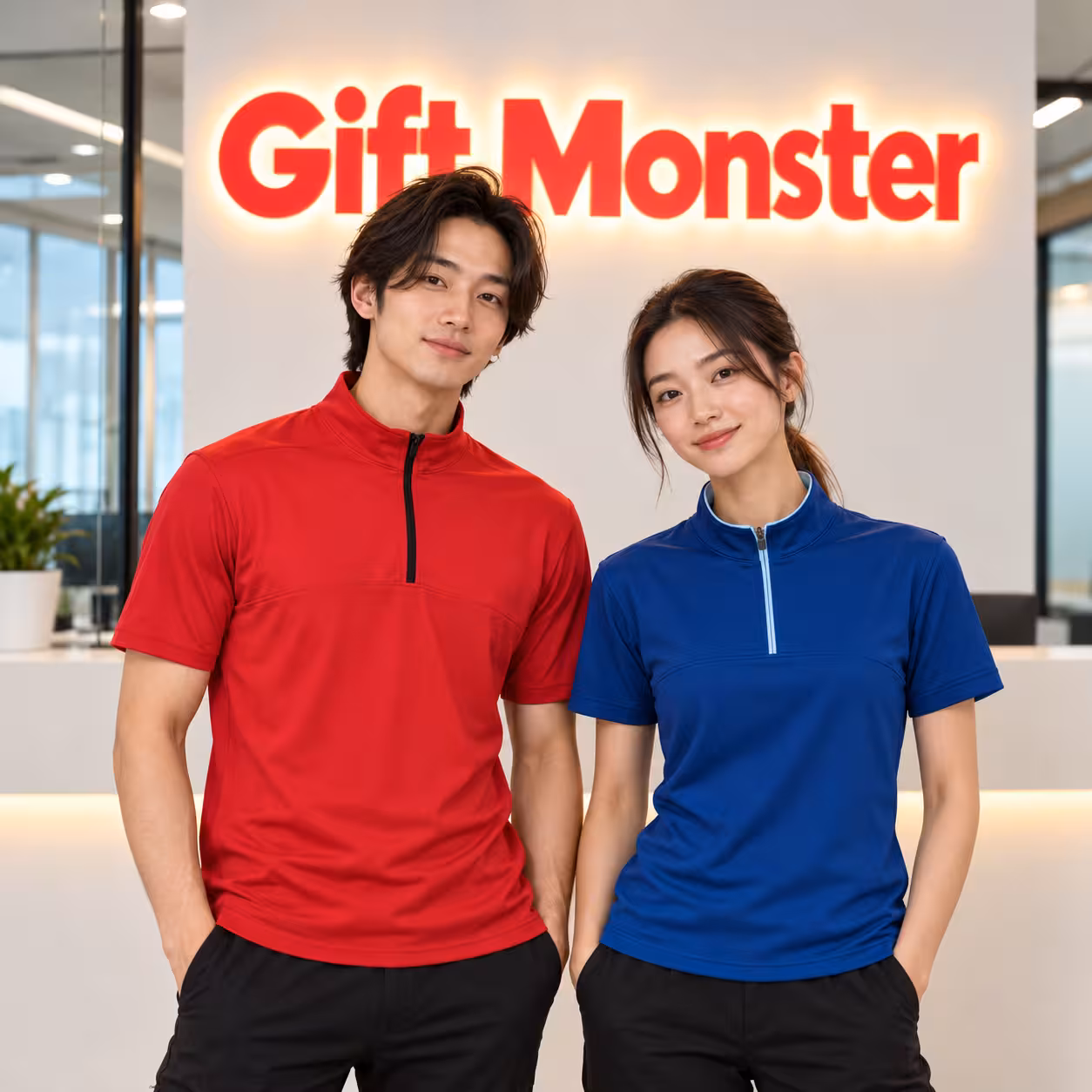 Mandarin Collar Dri-Fit Half-Zip Polo T-Shirt QD18