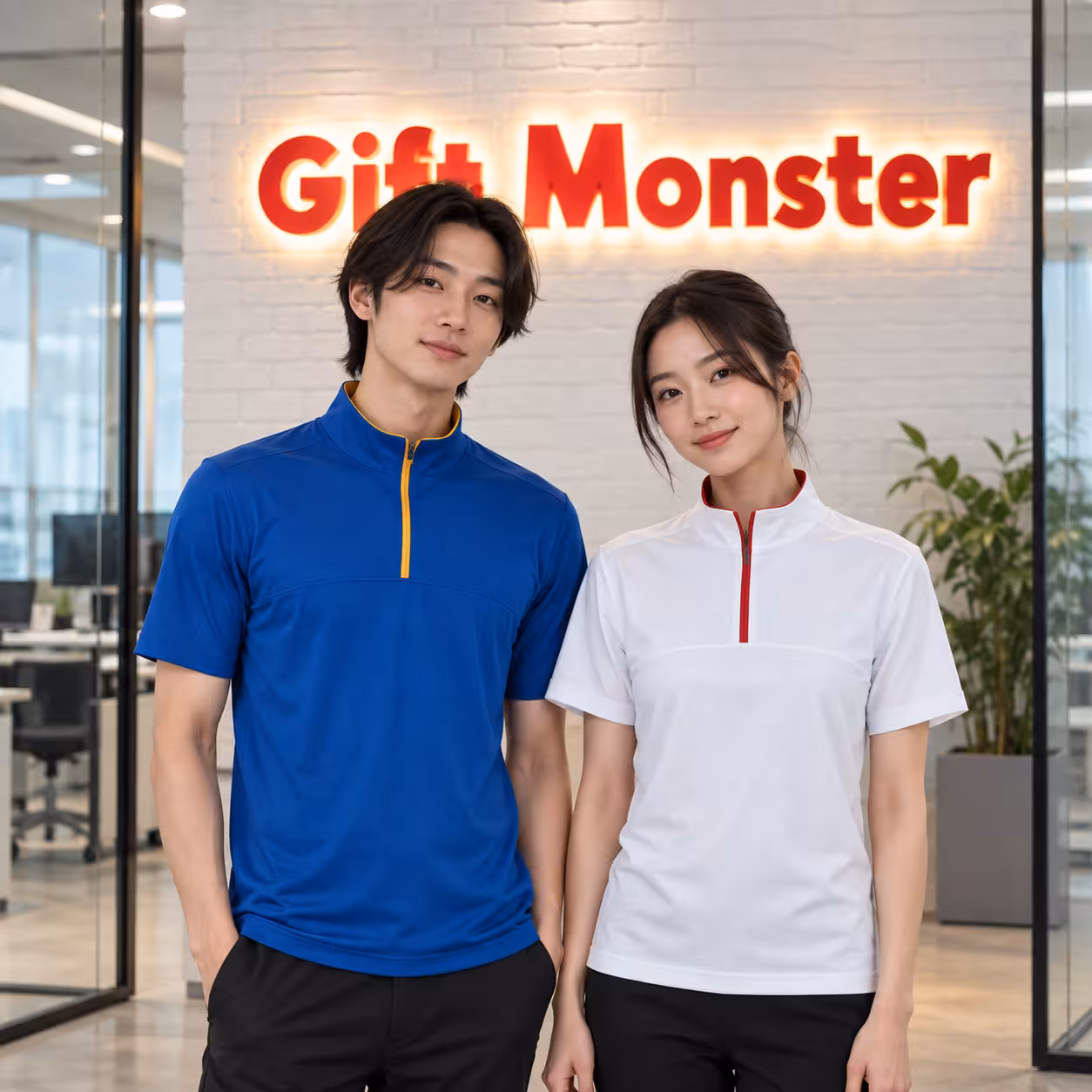 Mandarin Collar Dri-Fit Half-Zip Polo T-Shirt (QD18)