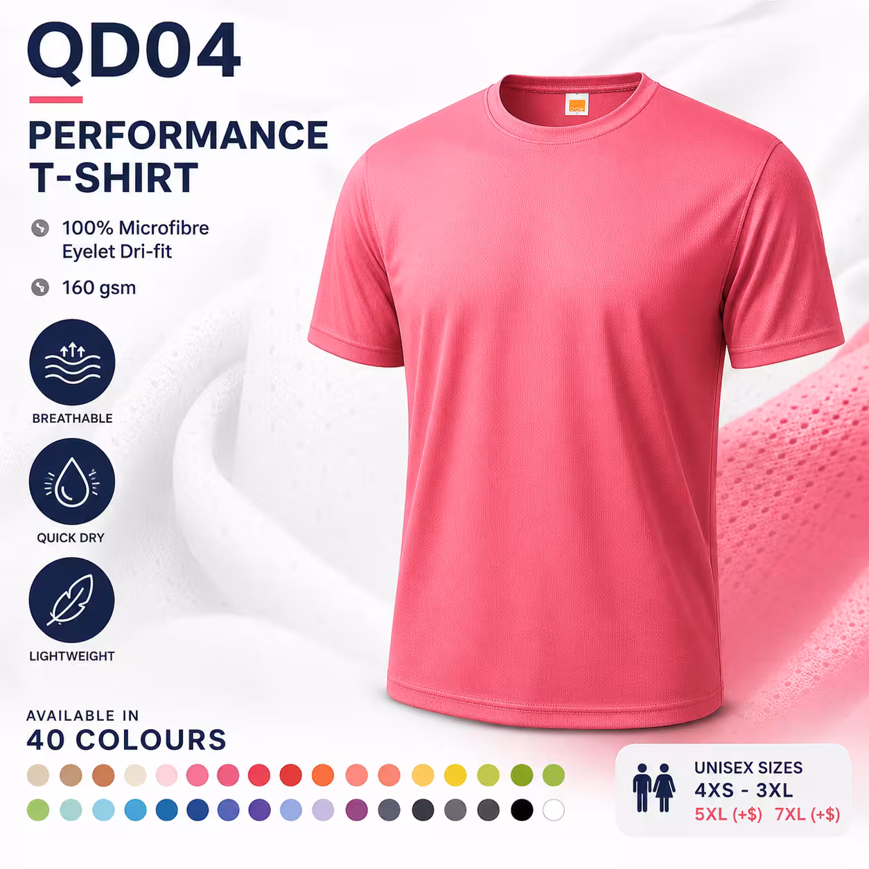 Dri-Fit Microfibre Round Neck T-Shirt QD04