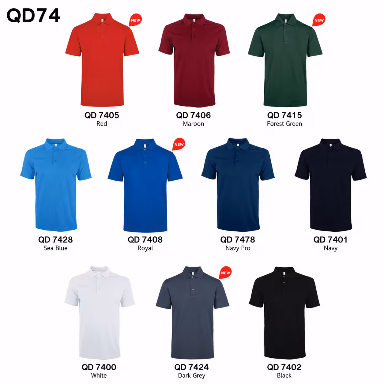 Dri-Fit CVC Short Sleeve Polo T-Shirt QD74 - Image 2