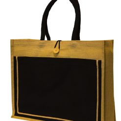 Alternative view of Laminated Jute Bag w/ Button JB17