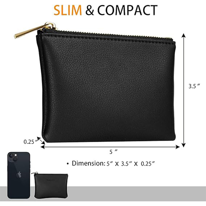 Pu Leather Coin Pouch with Zipper - Image 2