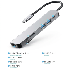 6 in 1 Hub with USB C
