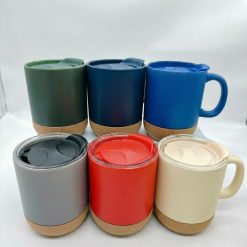 400ml Cork Ceramic Mug with Cover
