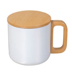 400ml Wooden Handle Stainless Steel Mug (1)