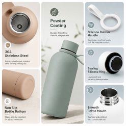 Alternative view of 500ml Powder Coated Stainless Steel Bottle