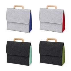 RPET Felt Briefcase with Wooden Handles
