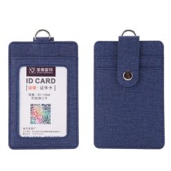 PU Leather ID Holder with Snap Closure