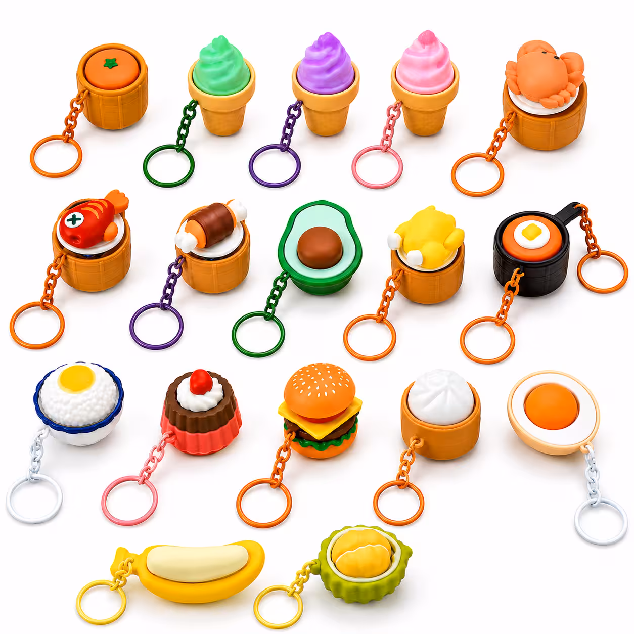 Fruit & Food Clicker Fidget Toy Keychain