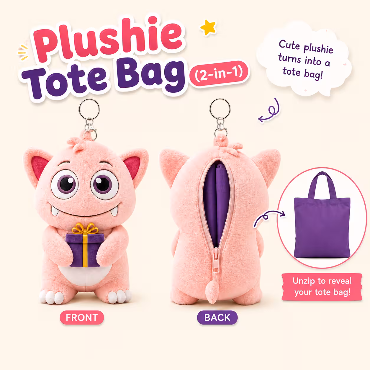 Plushie Tote Bag (2-in-1)