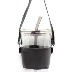 Alternative view of 450ml Glass Tumbler with PU Leather Sleeve AM67