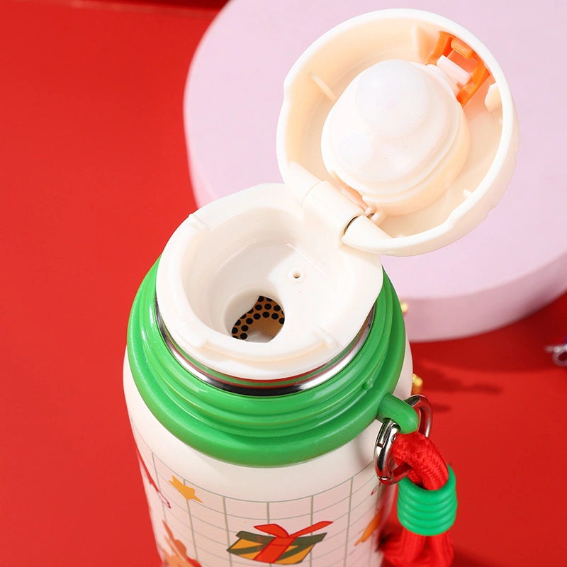550ml Christmas Vacuum Water Bottle with Strap - Image 4