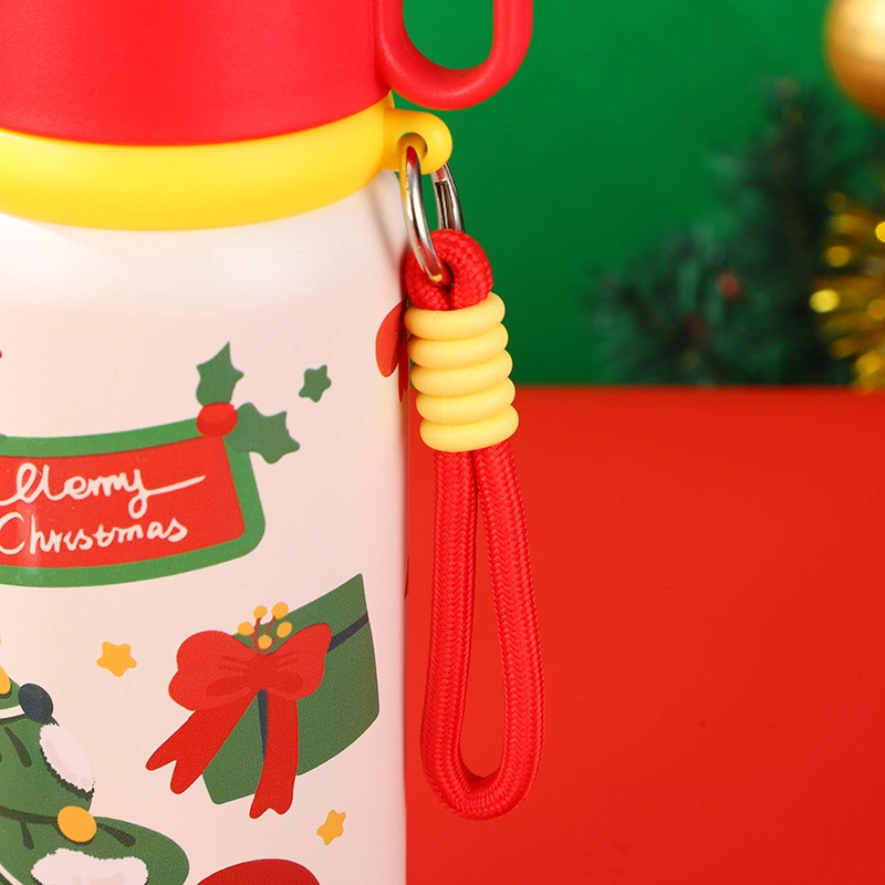 550ml Christmas Vacuum Water Bottle with Strap - Image 8