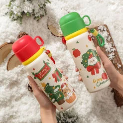 550ml Christmas Vacuum Water Bottle with Strap