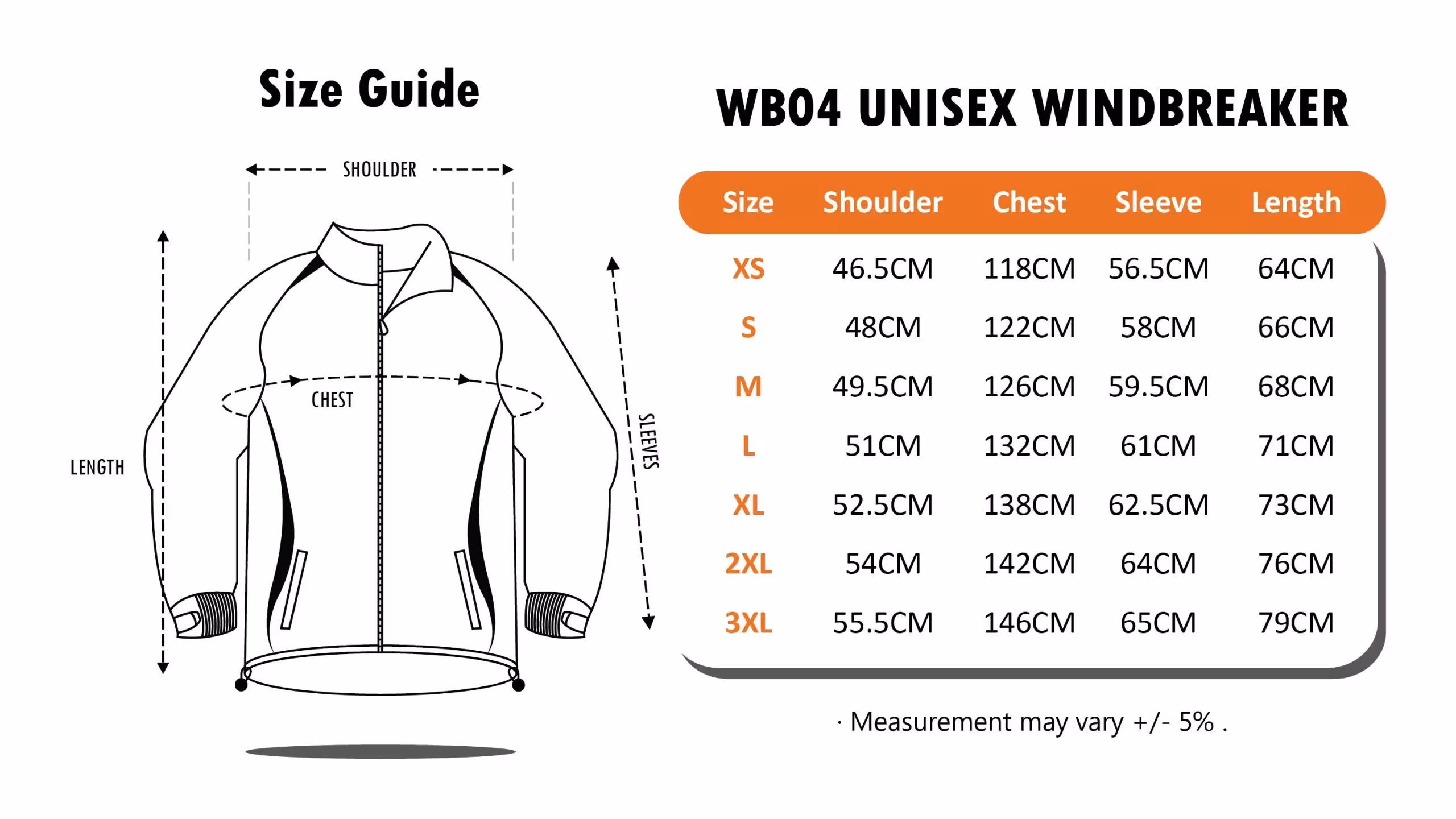 Full-Zip Windbreaker Jacket WB04 - Image 3