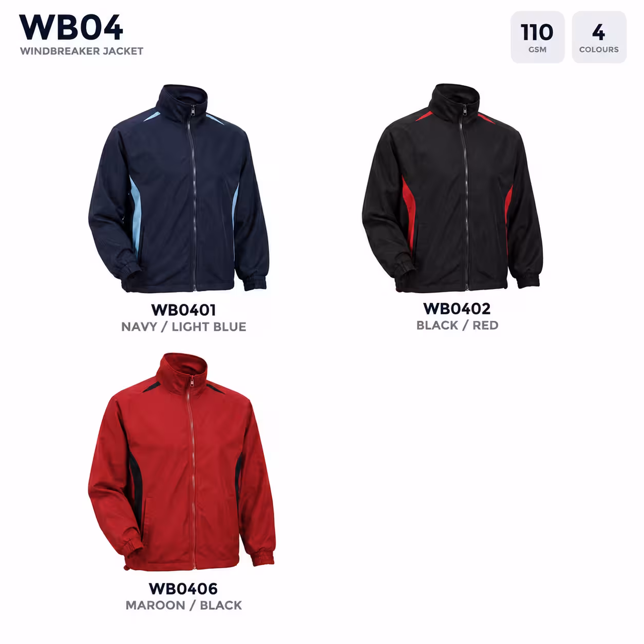 Full-Zip Windbreaker Jacket WB04 - Image 2