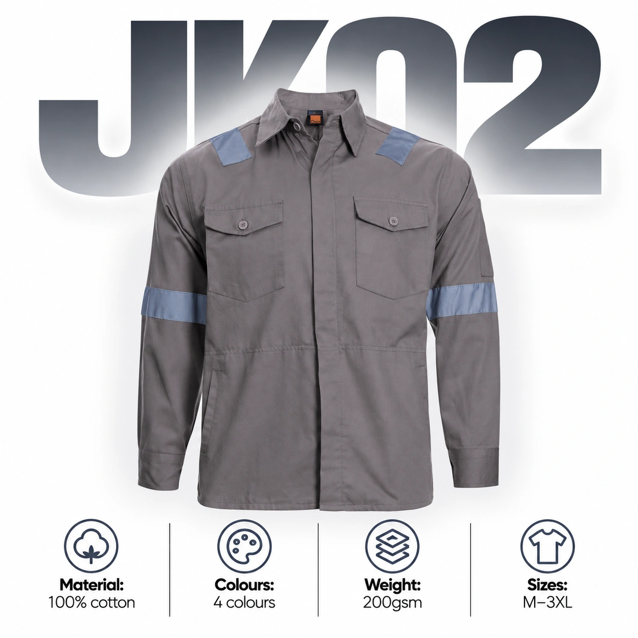 JK02 Work Jacket with Reflective Tape